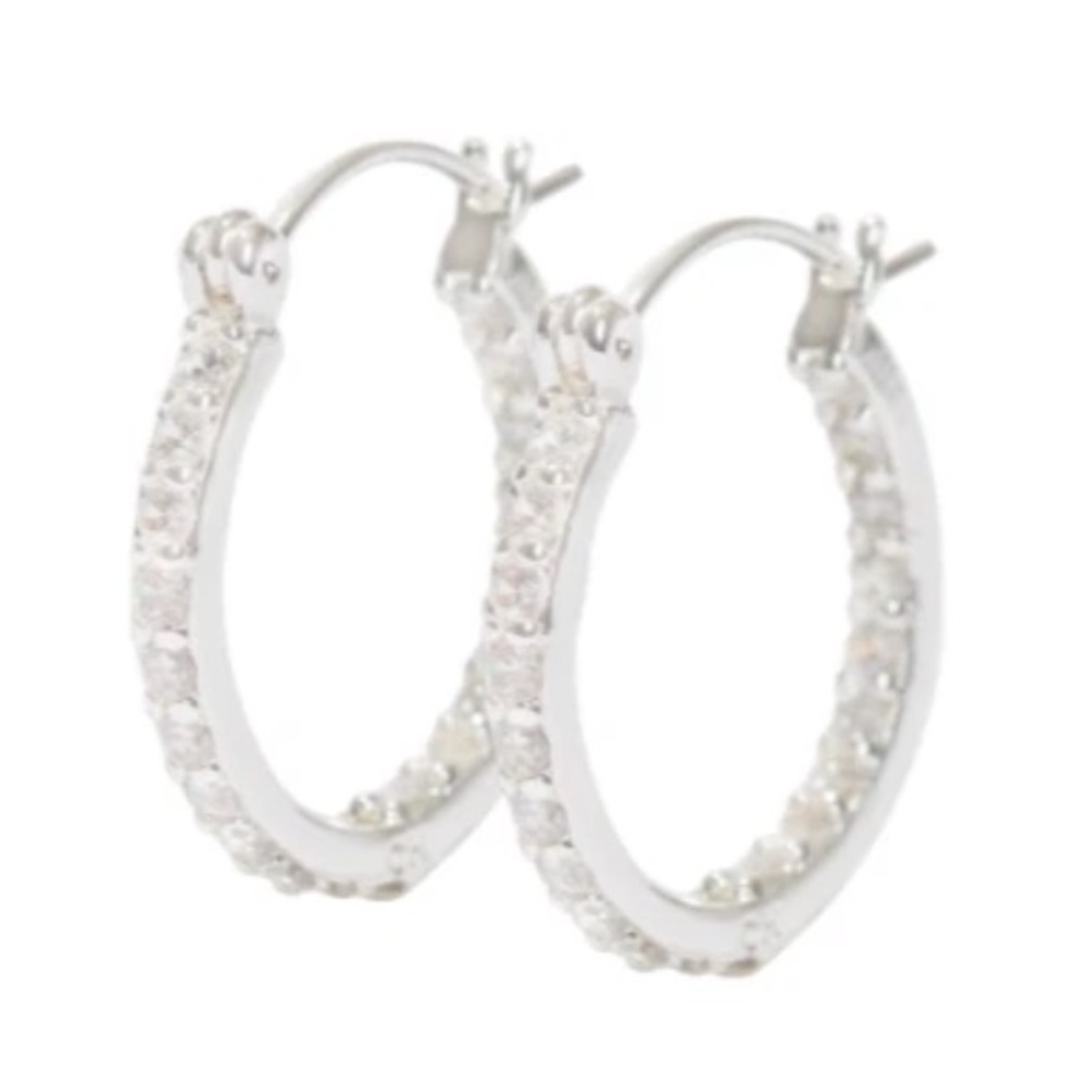 CRYSTAL HAZE Mini Serena Hoops Silver